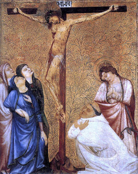  Jean De beaumetz Christ on the Cross with a Praying Carthusian Monk - Canvas Art Print