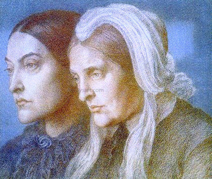  Dante Gabriel Rossetti Christina and Frances Rossetti - Canvas Art Print