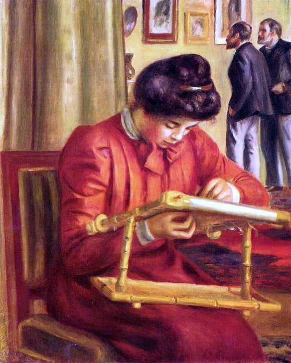  Pierre Auguste Renoir Christine Lerolle Embroidering - Canvas Art Print