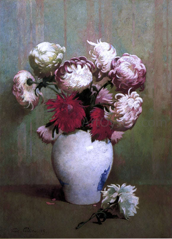  Emil Carlsen Chrysanthemums in a Canton Vase - Canvas Art Print