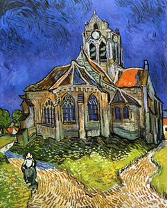  Vincent Van Gogh A Church at Auvers (also known as The Church at Auvers) - Canvas Art Print