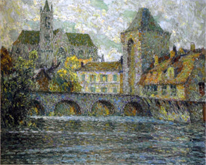  Henri Le Sidaner Church on the River - Canvas Art Print