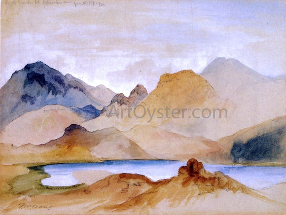  Thomas Moran Cinnabar Mountain, Yellowstone River - Canvas Art Print