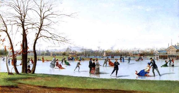  Conrad Wise Chapman Circle of Skaters, Bois de Boulogne - Canvas Art Print