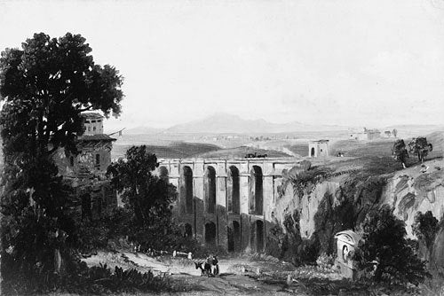  Russell Smith Civita Castellana and Mount Soracte, 1852 - Canvas Art Print
