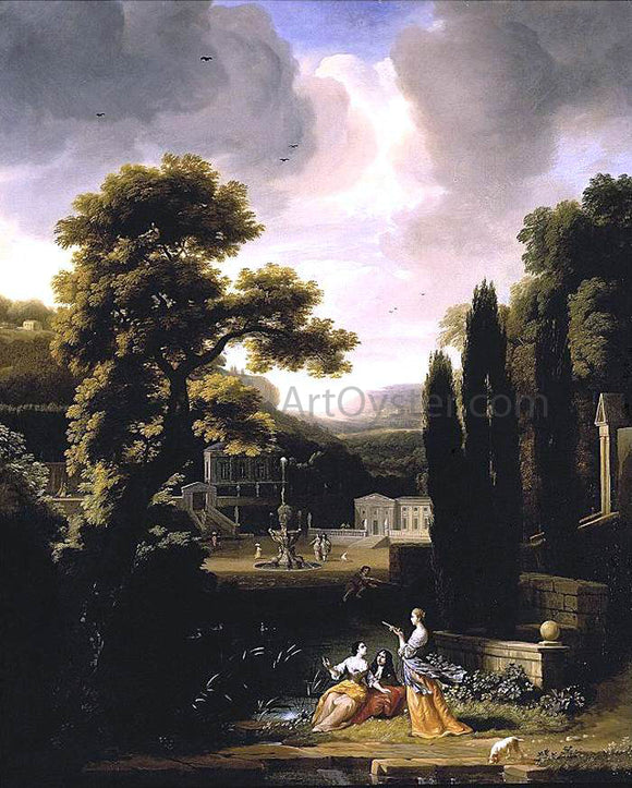  Jacob Esselens Classical Landscape with Figures - Canvas Art Print