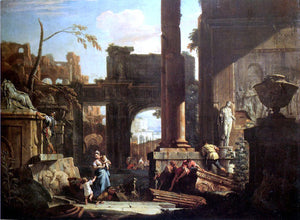  Sebastiano Ricci Classical Ruins and Figures - Canvas Art Print