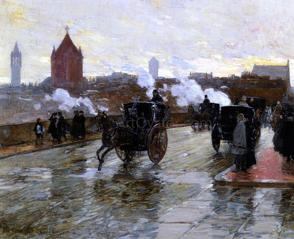  Frederick Childe Hassam Clearing Sunset (also known as Corner of Berkeley Street and Columbus Avenue) - Canvas Art Print