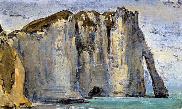  Eugene Delacroix Cliff at Etretat - Canvas Art Print