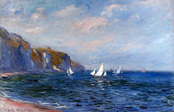  Claude Oscar Monet Cliffs and Sailboats at Pourville - Canvas Art Print