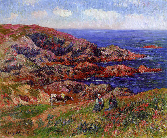  Henri Moret Cliffs at Kerserol, Finistere - Canvas Art Print