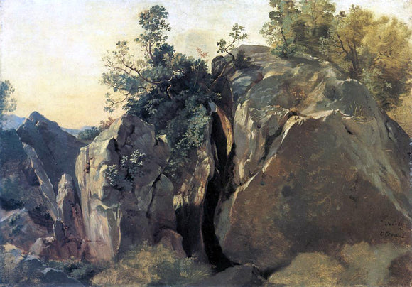  Friedrich Nerly Cliffs at Olevano - Canvas Art Print