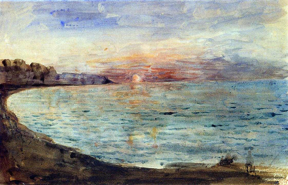  Eugene Delacroix Cliffs near Dieppe - Canvas Art Print