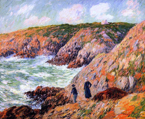  Henri Moret Cliffs of Moellan, Finistere - Canvas Art Print