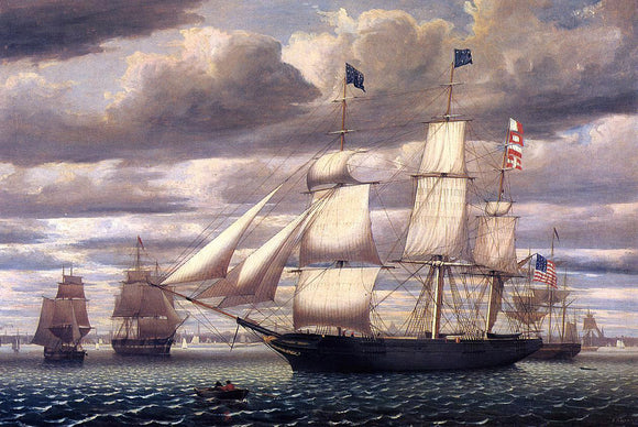  Fitz Hugh Lane Clipper Ship 'Southern Cross' Leaving Boston Harbor - Canvas Art Print