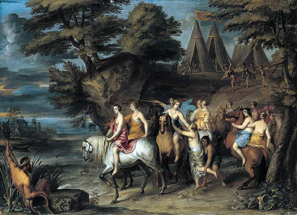  Frans Wouters Cloelia and Her Companions Escaping from the Etruscans - Canvas Art Print