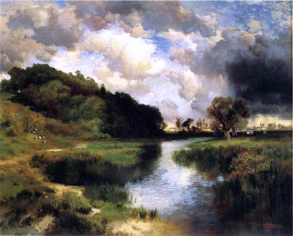  Thomas Moran Cloudy Day at Amagansett - Canvas Art Print