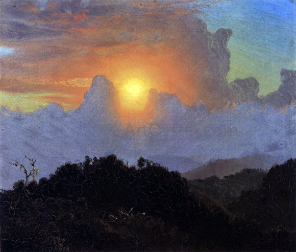  Frederic Edwin Church Cloudy Skies, Sunset, Jamaica - Canvas Art Print