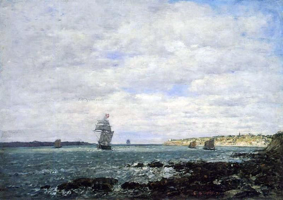  Eugene-Louis Boudin Coast of Brittany - Canvas Art Print