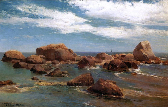  Mauritz F. H. De Haas Coastal Scene - Rocky Coast - Canvas Art Print