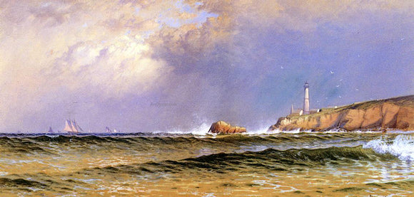  Alfred Thompson Bricher Coastal Scene with Lighthouse - Canvas Art Print