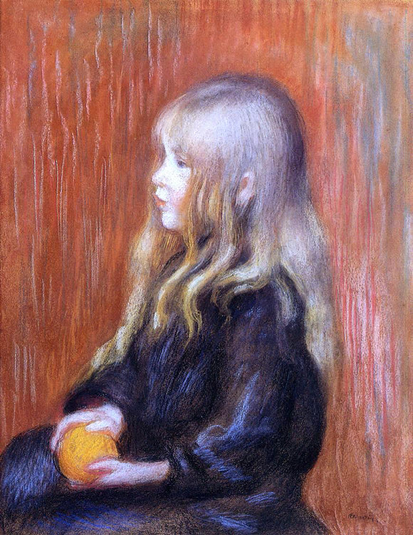  Pierre Auguste Renoir Coco Holding a Orange - Canvas Art Print