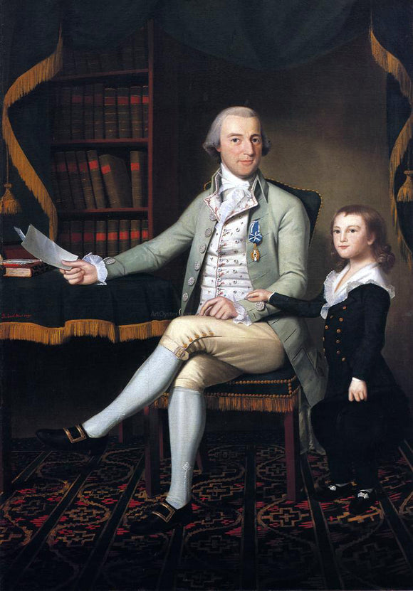  Ralph Earl Colonel Benjamin Tallmadge and son William Talmadge - Canvas Art Print