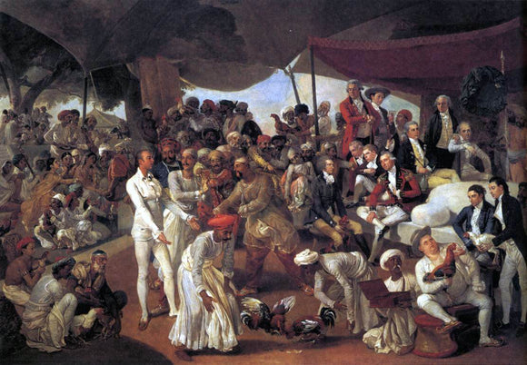  Johann Zoffany Colonel Mordaunt's Cock Match - Canvas Art Print
