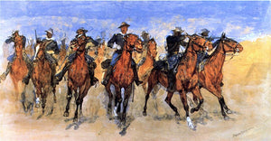  Frederic Remington Colored Troopers to the Rescue - Canvas Art Print