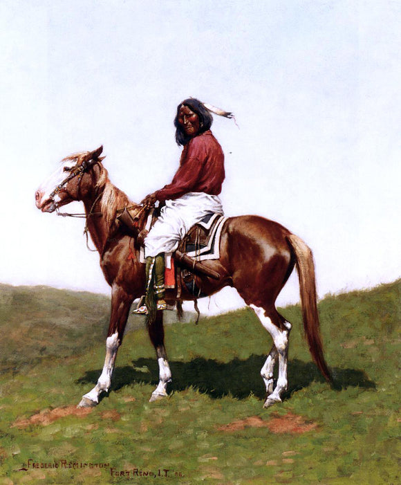  Frederic Remington Comanche Brave, Fort Reno, Indian Territory - Canvas Art Print
