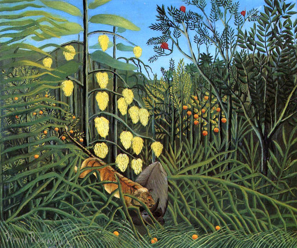  Henri Rousseau Combat of a Tiger and a Buffalo - Canvas Art Print