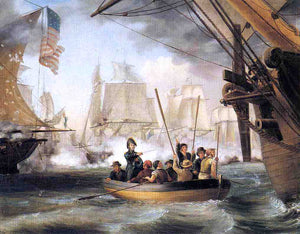  Thomas Birch Commodore Perry Leaving the "Lawrence" for the "Niagara: at the Battle of Lake Erie" - Canvas Art Print