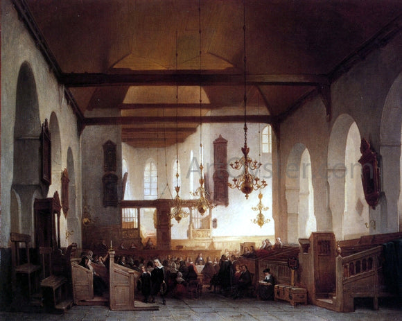  Johannes Bosboom Communion Service: Avondmaalsviering in the Geertekerk, Utrecht - Canvas Art Print