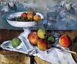  Paul Cezanne Compotier, Glass and Apples (also known as Still Life with Compotier) - Canvas Art Print