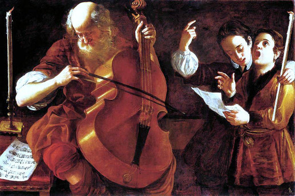  Giovanni Domenico Lombardi Concert with Two Singers - Canvas Art Print
