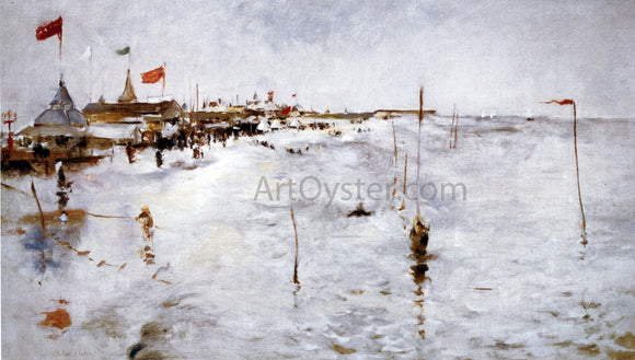  John Twachtman Coney Island: From Brighton Pier - Canvas Art Print