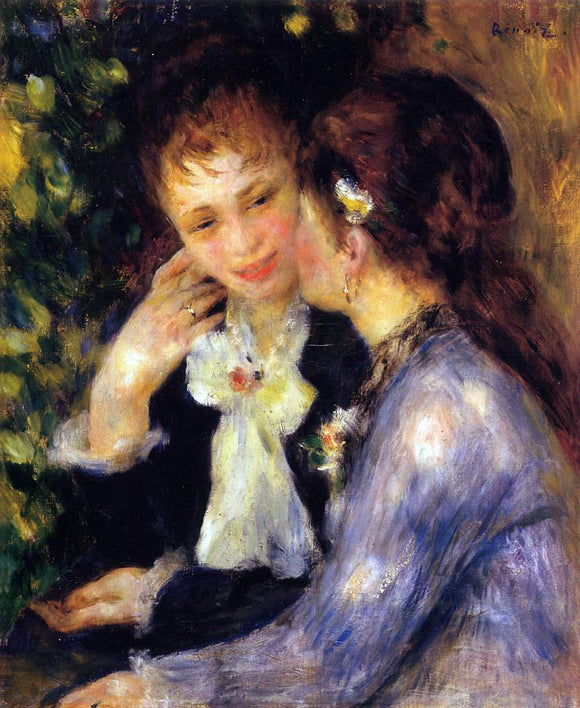  Pierre Auguste Renoir Confidences - Canvas Art Print