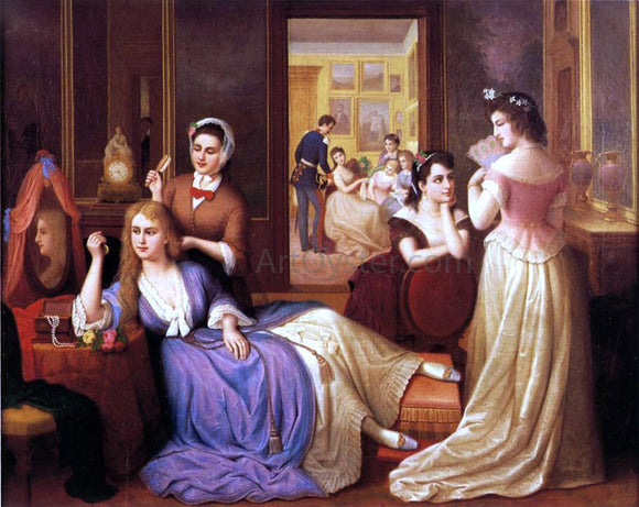  Hans Heinrich Bebie Conversation (also known as Group of Baltimore Girls) - Canvas Art Print