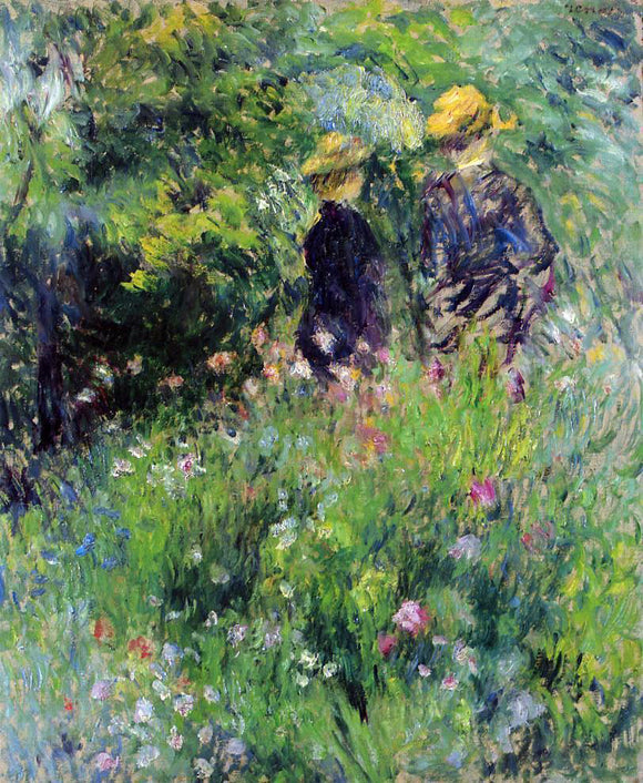  Pierre Auguste Renoir Conversation in a Rose Garden - Canvas Art Print
