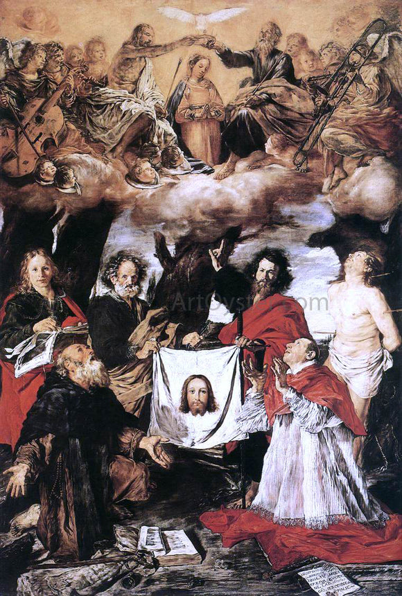  Giovanni Serodine Coronation of the Virgin with Saints - Canvas Art Print