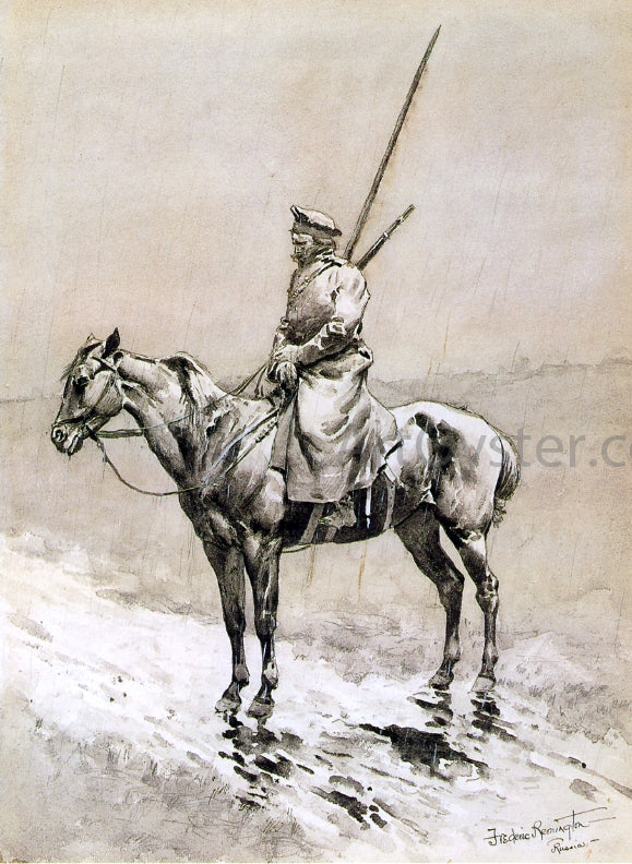  Frederic Remington Cossack Picket on the German Frontier - Canvas Art Print