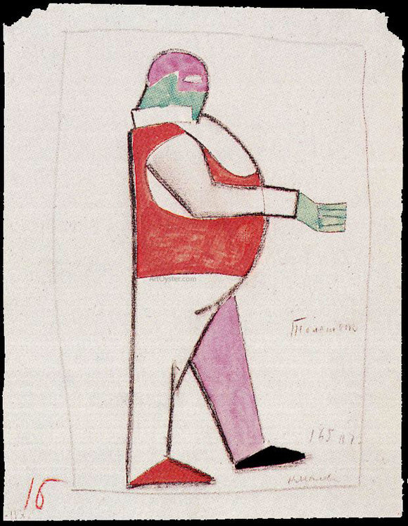  Kazimir Malevich Costume Design for the Opera Victory Over the Sun - Canvas Art Print
