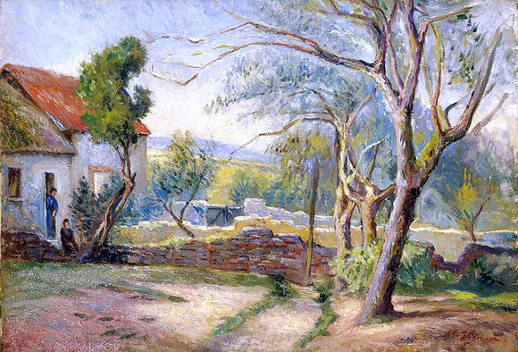  Victor Vignon Cottage and Garden - Canvas Art Print