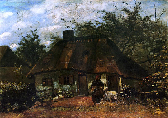  Vincent Van Gogh The Cottage and Woman with Goat - Canvas Art Print