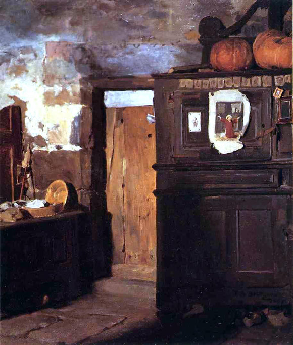  Frederick Arthur Bridgeman Cottage Interior - Canvas Art Print