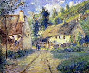  Camille Pissarro Cottages at Auvers, near Pontoise - Canvas Art Print