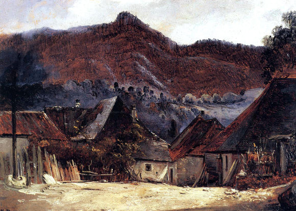  Theodore Rousseau Cottages in the Jura - Canvas Art Print