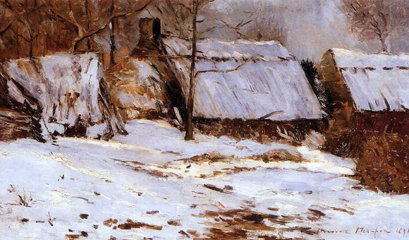  Maxime Maufra Cottages in the Snow - Canvas Art Print