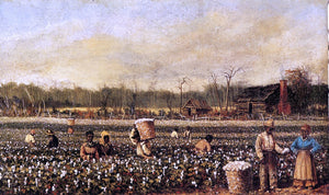  William Aiken Walker Cotton Picking in Front of the Quarters - Canvas Art Print