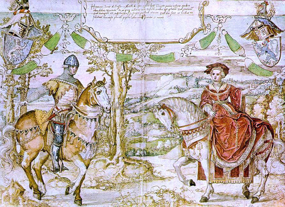  Bernaert Van Orley Count Henry I of Nassau with his Bride - Canvas Art Print